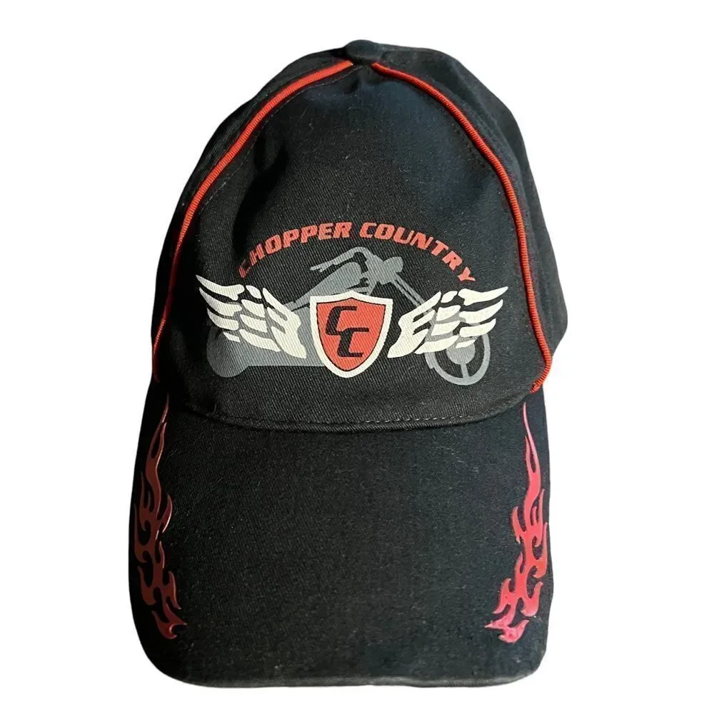 Chopper Country black and red motorcyle theme Youth‎ OSFM Adjustable Hat